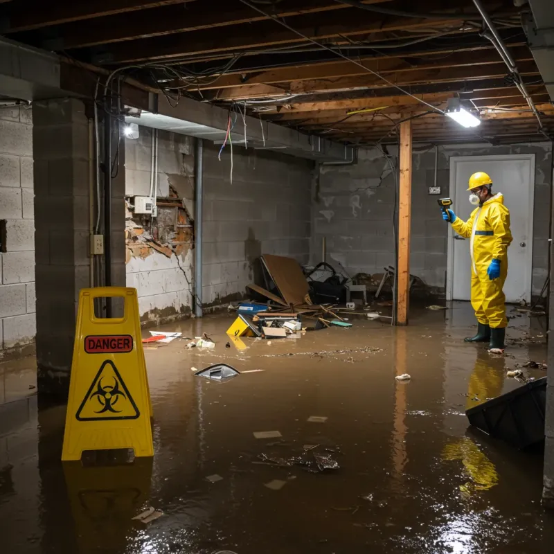 Flooded Basement Electrical Hazard in City of Buena Vista, VA Property